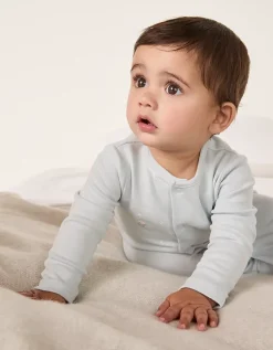 Organic Cotton Bedtime Friends Embroidered Sleepsuit (0–24mths)