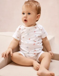 Organic Cotton Blend Beach Scene Shortie Sleepsuit (0–2yrs)