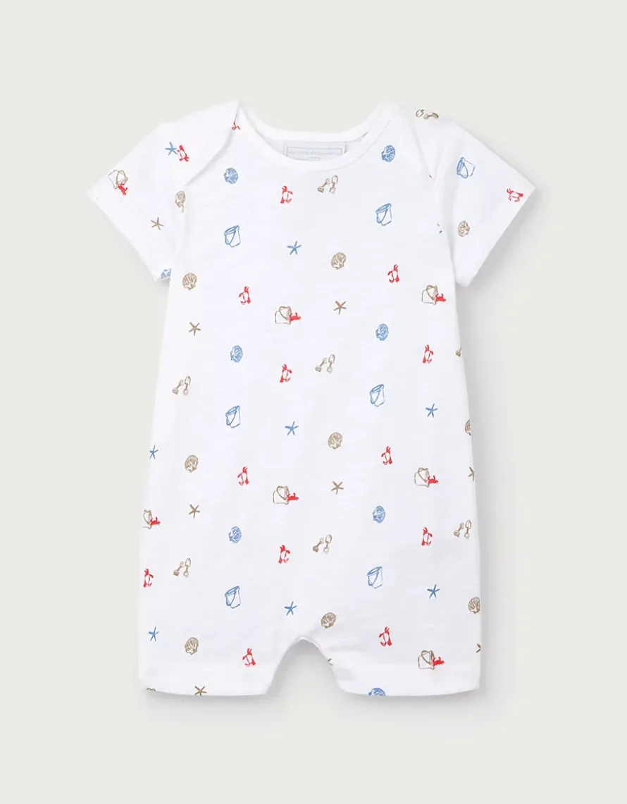 Organic Cotton Blend Beach Scene Shortie Sleepsuit (0–2yrs)