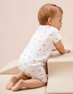 Organic Cotton Blend Beach Scene Shortie Sleepsuit (0–2yrs)