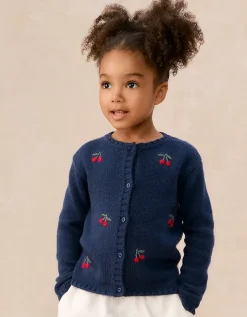 Organic Cotton Blend Cherry Cardigan (0–4yrs)