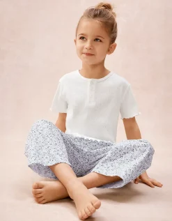 Organic Cotton Blend Clementine Floral Balloon Leg Pyjamas (2–12yrs)