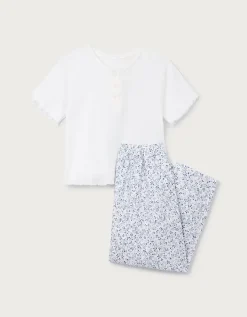 Organic Cotton Blend Clementine Floral Balloon Leg Pyjamas (2–12yrs)
