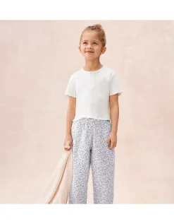 Organic Cotton Blend Clementine Floral Balloon Leg Pyjamas (2–12yrs)
