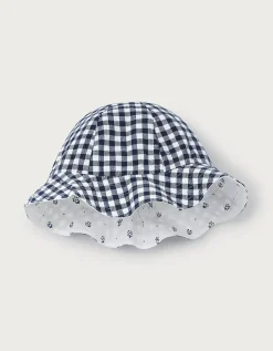 Organic Cotton Blend Daisy & Gingham Reversible Hat (0–4yrs)