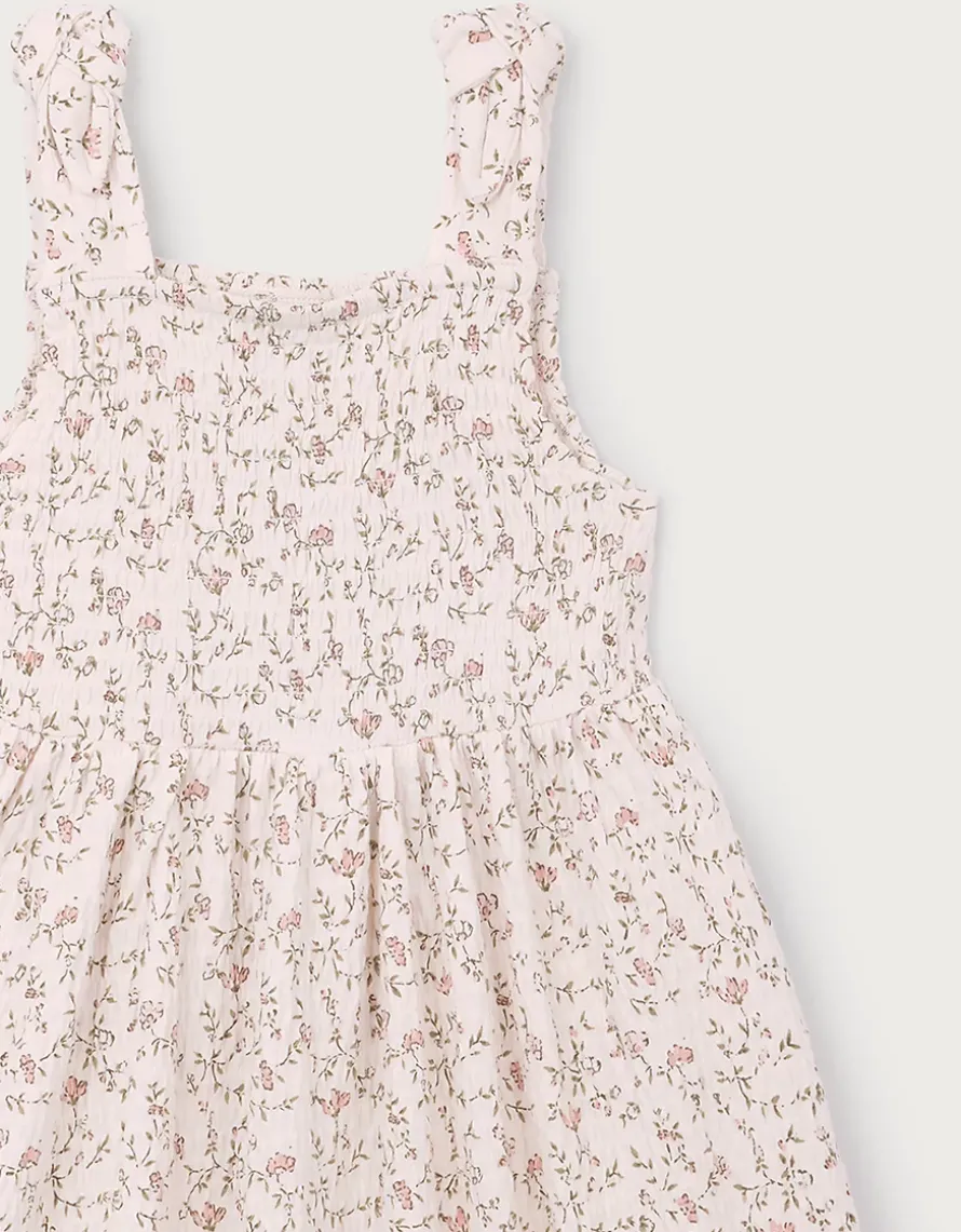 Organic Cotton Blend Esme Floral Tie Shoulder Jersey Dress (0–4yrs)