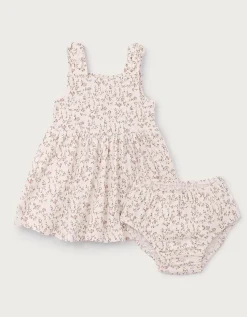 Organic Cotton Blend Esme Floral Tie Shoulder Jersey Dress (0–4yrs)