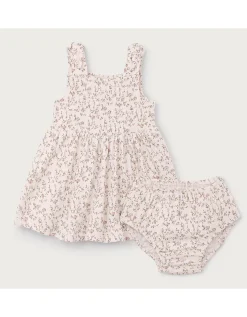 Organic Cotton Blend Esme Floral Tie Shoulder Jersey Dress (0–4yrs)