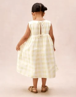 Organic Cotton Blend Gingham Bow Back Dress (0–4yrs)