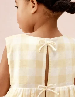 Organic Cotton Blend Gingham Bow Back Dress (0–4yrs)