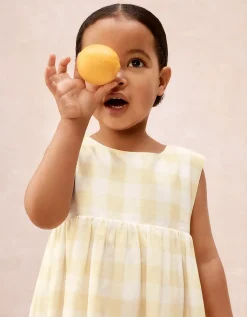 Organic Cotton Blend Gingham Bow Back Dress (0–4yrs)