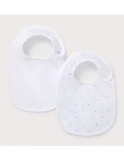 Organic Cotton Blend Heart Pointelle Bibs — Set of 2