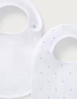 Organic Cotton Blend Heart Pointelle Bibs — Set of 2