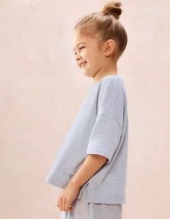 Organic Cotton Blend Heart & Stripe Wide Leg Pyjamas (1–12yrs)