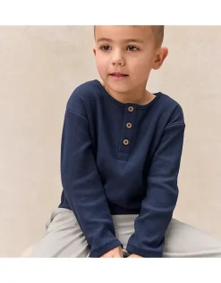 Organic Cotton Blend Henley Top and Cord Trousers Set (0–4yrs)