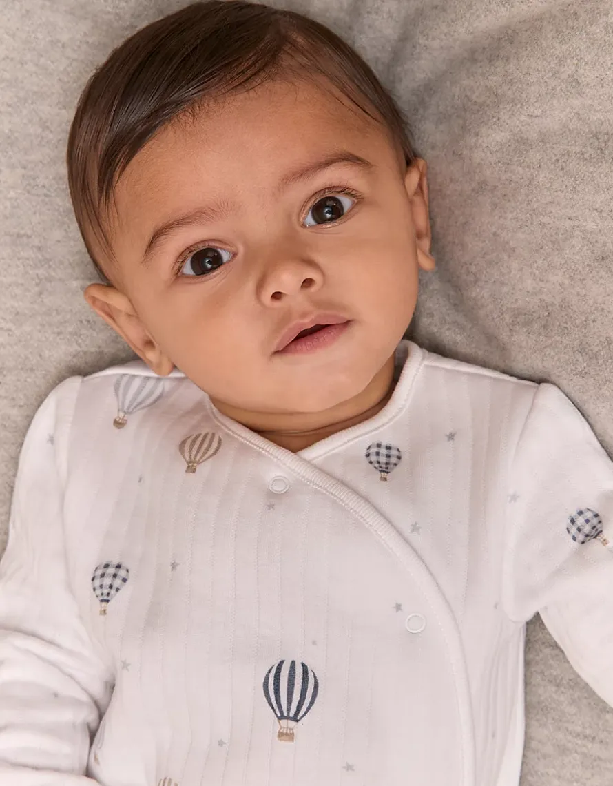 Organic Cotton Blend Hot Air — Air Balloon Sleepsuit (0–24mths)