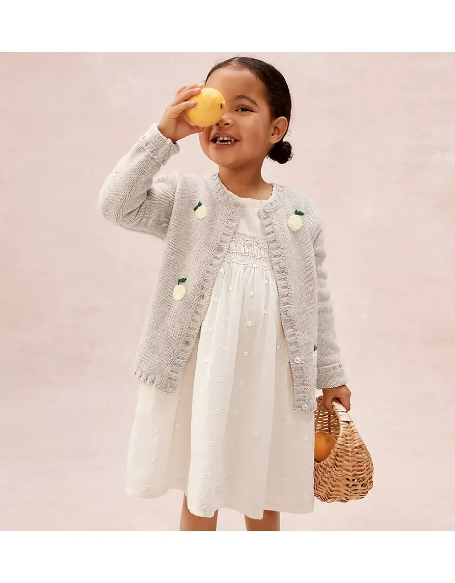Organic Cotton Blend Lemon Cardigan (0–4yrs)