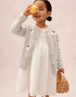 Organic Cotton Blend Lemon Cardigan (0–4yrs)