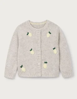 Organic Cotton Blend Lemon Cardigan (0–4yrs)