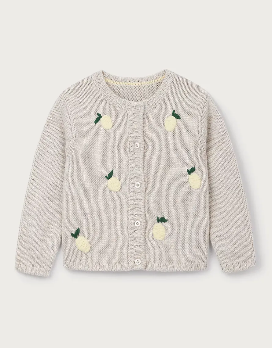 Organic Cotton Blend Lemon Cardigan (0–4yrs)