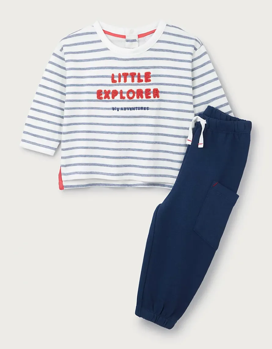 Organic Cotton Blend Little Explorer Sweatshirt & Joggers Set (0–4yrs)