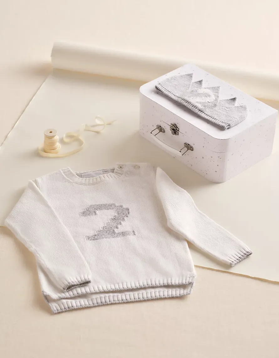 Organic Cotton Blend My 2nd Birthday Jumper & Crown Gift Set (18mths–3yrs)