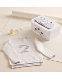 Organic Cotton Blend My 2nd Birthday Jumper & Crown Gift Set (18mths–3yrs)