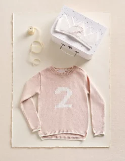 Organic Cotton Blend My 2nd Birthday Jumper & Crown Gift Set (18mths–3yrs)