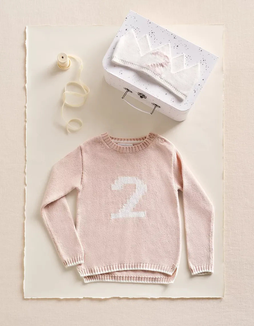 Organic Cotton Blend My 2nd Birthday Jumper & Crown Gift Set (18mths–3yrs)