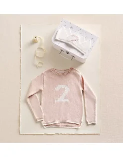 Organic Cotton Blend My 2nd Birthday Jumper & Crown Gift Set (18mths–3yrs)