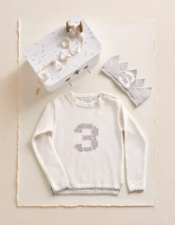 Organic Cotton Blend My 3rd Birthday Jumper & Crown Gift Set (2–4yrs)