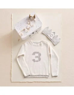Organic Cotton Blend My 3rd Birthday Jumper & Crown Gift Set (2–4yrs)
