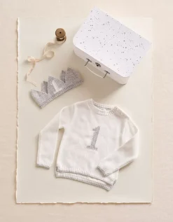 Organic Cotton Blend My 1st Birthday Jumper & Crown Gift Set (9–18mths)
