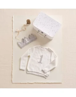 Organic Cotton Blend My 1st Birthday Jumper & Crown Gift Set (9–18mths)