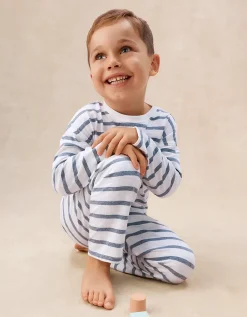 Organic Cotton Blend Relaxed Fit Stripe Paddle Pyjamas (2–12yrs)
