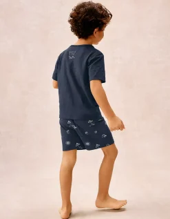 Organic Cotton Blend Relaxed Fit Glow In The Dark Beach Club Shortie Pyjamas (1–12yrs)