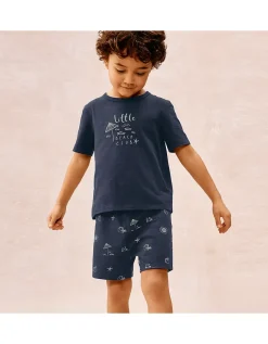 Organic Cotton Blend Relaxed Fit Glow In The Dark Beach Club Shortie Pyjamas (1–12yrs)