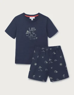 Organic Cotton Blend Relaxed Fit Glow In The Dark Beach Club Shortie Pyjamas (1–12yrs)