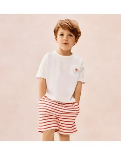 Organic Cotton Blend Relaxed Fit Crab & Stripe Shortie Pyjamas (2–12yrs)