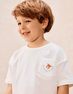 Organic Cotton Blend Relaxed Fit Crab & Stripe Shortie Pyjamas (2–12yrs)