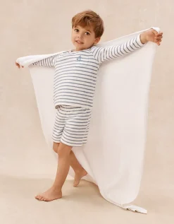 Organic Cotton Blend Relaxed Fit Sleepy Stripe Shortie Pyjamas (2–12yrs)