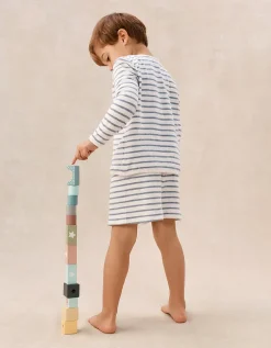 Organic Cotton Blend Relaxed Fit Sleepy Stripe Shortie Pyjamas (2–12yrs)