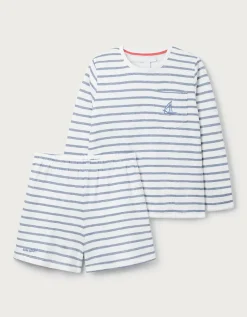 Organic Cotton Blend Relaxed Fit Sleepy Stripe Shortie Pyjamas (2–12yrs)