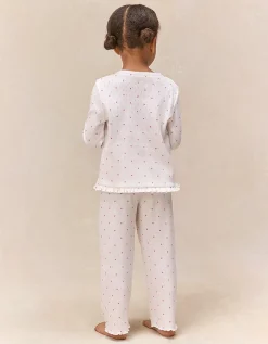 Organic Cotton Blend Relaxed Fit Pointelle Heart Pyjamas (2–12yrs)