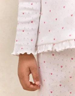 Organic Cotton Blend Relaxed Fit Pointelle Heart Pyjamas (2–12yrs)