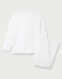 Organic Cotton Blend Relaxed Fit Pointelle Heart Pyjamas (2–12yrs)
