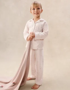 Organic Cotton Blend Relaxed Fit Traditional Stripe & Heart Pyjamas (2–12yrs)