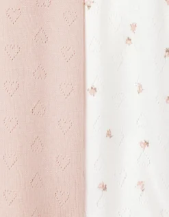 Organic Cotton Blend Relaxed Fit Ember Floral & Pointelle Pyjamas — Set of 2 (2–12yrs)