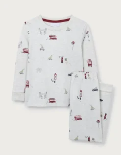 Organic Cotton Blend Slim Fit London The Zoo Print Pyjamas (2–12yrs)