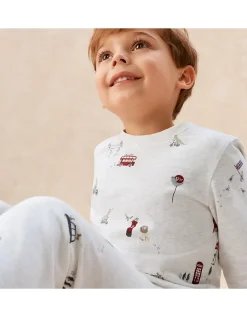 Organic Cotton Blend Slim Fit London The Zoo Print Pyjamas (2–12yrs)